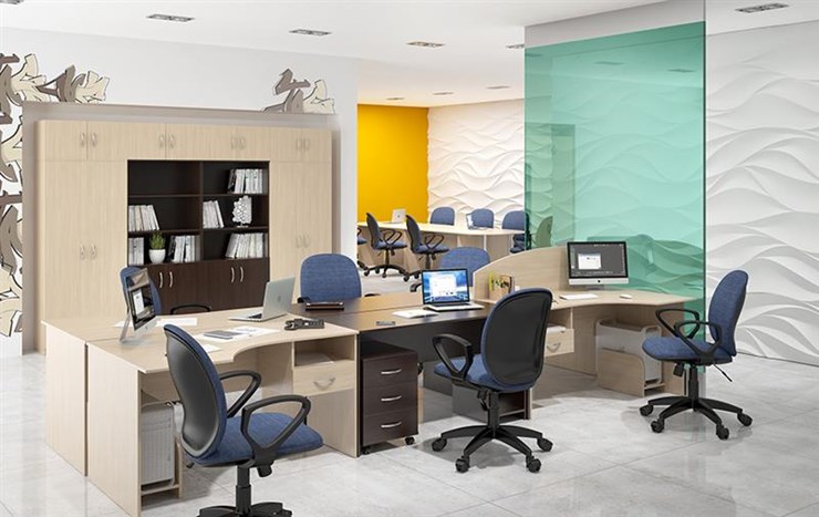 Набор мебели в офис SIMPLE с эргономичными столами и шкафом в Тольятти - изображение 5